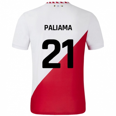 Kandiny Mujer Camiseta Joni Paliama #21 Blanco Rojo 1ª Equipación 2024/25 La Camisa Chile