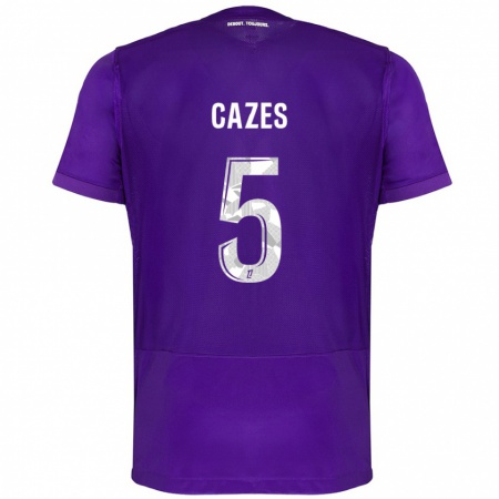 Kandiny Mujer Camiseta Manon Cazes #5 Morado Blanco 1ª Equipación 2024/25 La Camisa Chile