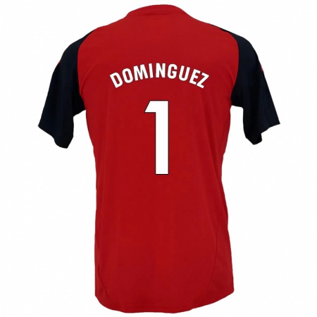 Kandiny Mujer Camiseta Iago Domínguez #1 Rojo Negro 1ª Equipación 2024/25 La Camisa Chile