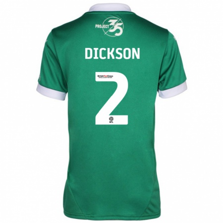 Kandiny Mujer Camiseta Katie Dickson #2 Verde Blanco 1ª Equipación 2024/25 La Camisa Chile