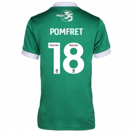 Kandiny Mujer Camiseta Taya Pomfret #18 Verde Blanco 1ª Equipación 2024/25 La Camisa Chile