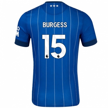 Kandiny Mujer Camiseta Cameron Burgess #15 Azul Marino 1ª Equipación 2024/25 La Camisa Chile