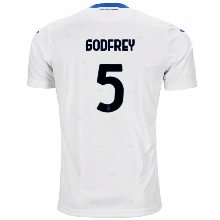 Kandiny Mujer Camiseta Ben Godfrey #5 Blanco 2ª Equipación 2024/25 La Camisa Chile