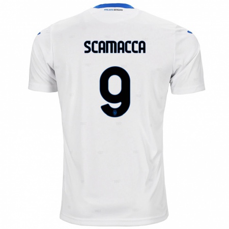 Kandiny Mujer Camiseta Gianluca Scamacca #9 Blanco 2ª Equipación 2024/25 La Camisa Chile