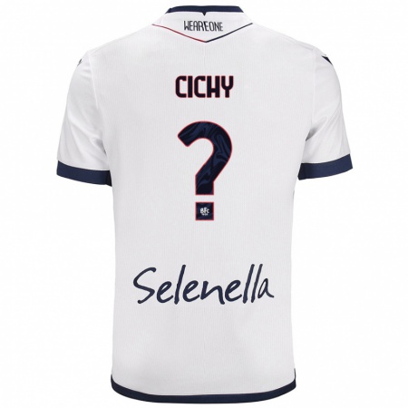 Kandiny Mujer Camiseta Natan Cichy #0 Blanco Azul Real 2ª Equipación 2024/25 La Camisa Chile