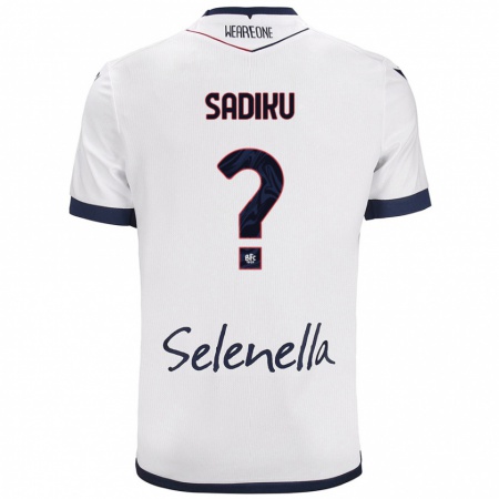 Kandiny Mujer Camiseta Bamir Sadiku #0 Blanco Azul Real 2ª Equipación 2024/25 La Camisa Chile