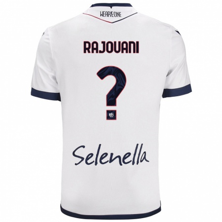 Kandiny Mujer Camiseta Yassir Rajouani #0 Blanco Azul Real 2ª Equipación 2024/25 La Camisa Chile