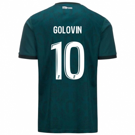 Kandiny Mujer Camiseta Aleksandr Golovin #10 Verde Oscuro 2ª Equipación 2024/25 La Camisa Chile