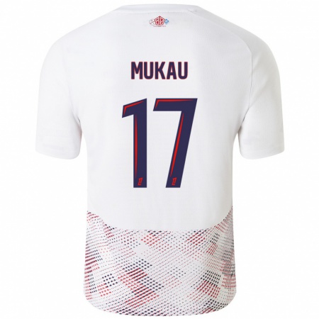 Kandiny Mujer Camiseta Ngal'ayel Mukau #17 Blanco Azul Real 2ª Equipación 2024/25 La Camisa Chile