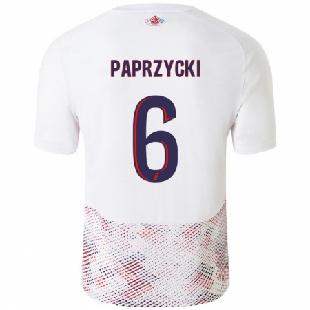 Kandiny Mujer Camiseta Aurore Paprzycki #6 Blanco Azul Real 2ª Equipación 2024/25 La Camisa Chile