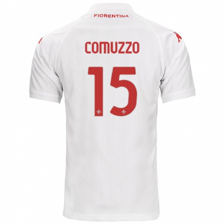 Kandiny Mujer Camiseta Pietro Comuzzo #15 Blanco 2ª Equipación 2024/25 La Camisa Chile