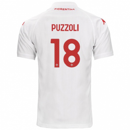 Kandiny Mujer Camiseta Giorgio Puzzoli #18 Blanco 2ª Equipación 2024/25 La Camisa Chile