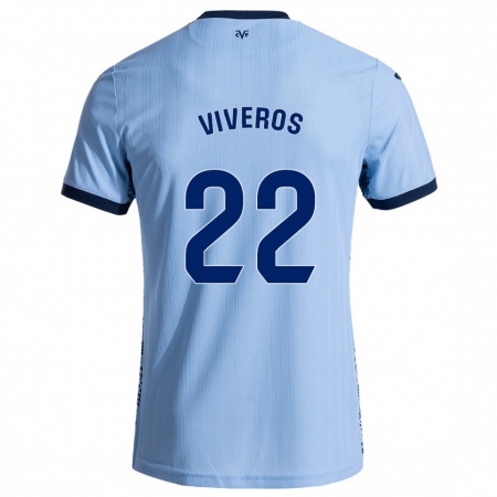 Kandiny Mujer Camiseta Facundo Viveros #22 Azul Cielo 2ª Equipación 2024/25 La Camisa Chile