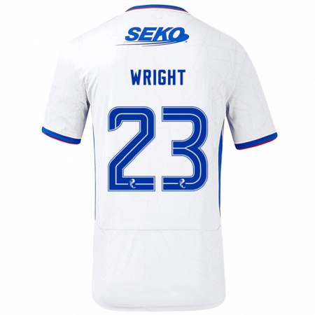 Kandiny Mujer Camiseta Scott Wright #23 Blanco Azul 2ª Equipación 2024/25 La Camisa Chile