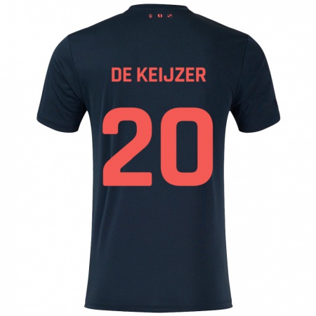 Kandiny Mujer Camiseta Lotje De Keijzer #20 Negro Rojo 2ª Equipación 2024/25 La Camisa Chile