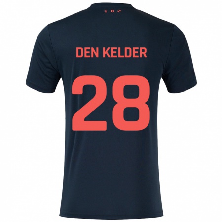 Kandiny Mujer Camiseta Gera Op Den Kelder #28 Negro Rojo 2ª Equipación 2024/25 La Camisa Chile