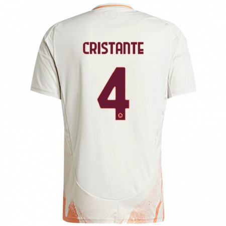 Kandiny Mujer Camiseta Bryan Cristante #4 Crema Blanco Naranja 2ª Equipación 2024/25 La Camisa Chile