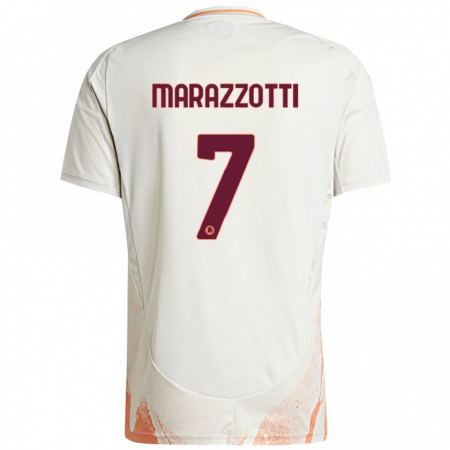 Kandiny Mujer Camiseta Fabrizio Marazzotti #7 Crema Blanco Naranja 2ª Equipación 2024/25 La Camisa Chile