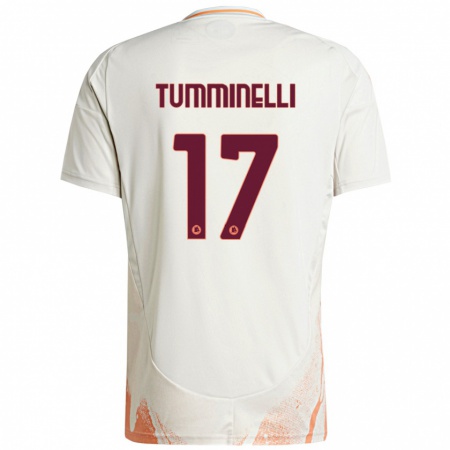 Kandiny Mujer Camiseta Gianmarco Tumminelli #17 Crema Blanco Naranja 2ª Equipación 2024/25 La Camisa Chile