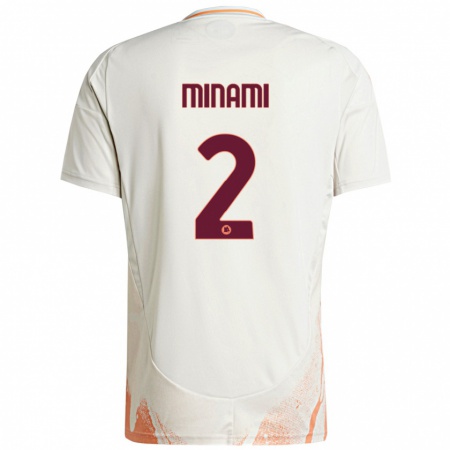 Kandiny Mujer Camiseta Moeka Minami #2 Crema Blanco Naranja 2ª Equipación 2024/25 La Camisa Chile