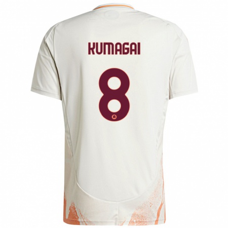 Kandiny Mujer Camiseta Saki Kumagai #8 Crema Blanco Naranja 2ª Equipación 2024/25 La Camisa Chile