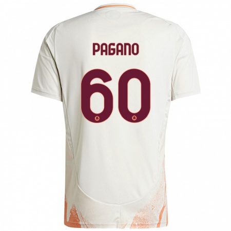 Kandiny Mujer Camiseta Riccardo Pagano #60 Crema Blanco Naranja 2ª Equipación 2024/25 La Camisa Chile