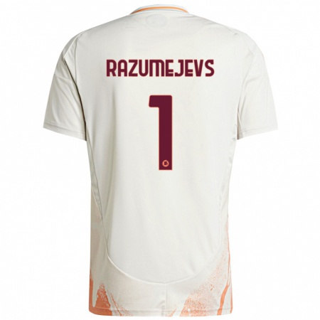 Kandiny Mujer Camiseta Vladislavs Razumejevs #1 Crema Blanco Naranja 2ª Equipación 2024/25 La Camisa Chile