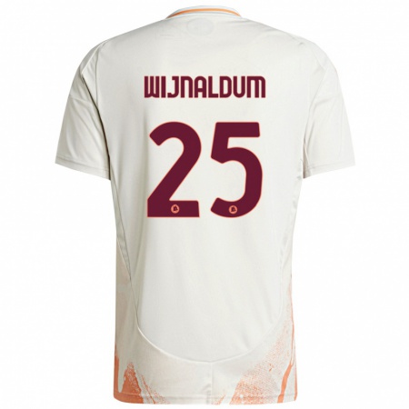 Kandiny Mujer Camiseta Georginio Wijnaldum #25 Crema Blanco Naranja 2ª Equipación 2024/25 La Camisa Chile