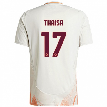 Kandiny Mujer Camiseta Thaisa #17 Crema Blanco Naranja 2ª Equipación 2024/25 La Camisa Chile