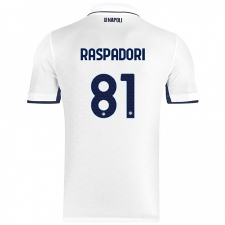 Kandiny Mujer Camiseta Giacomo Raspadori #81 Blanco Azul Real 2ª Equipación 2024/25 La Camisa Chile