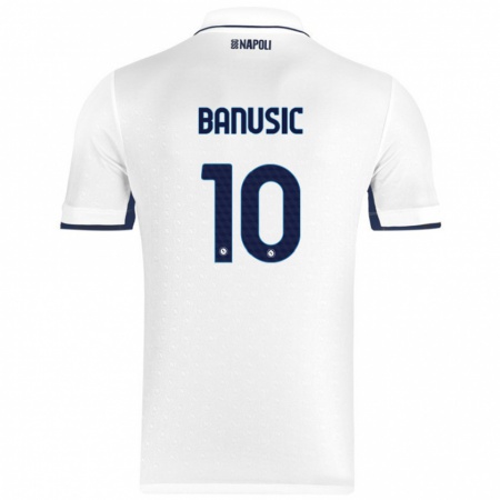 Kandiny Mujer Camiseta Marija Banušić #10 Blanco Azul Real 2ª Equipación 2024/25 La Camisa Chile