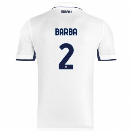 Kandiny Mujer Camiseta Benedetto Barba #2 Blanco Azul Real 2ª Equipación 2024/25 La Camisa Chile