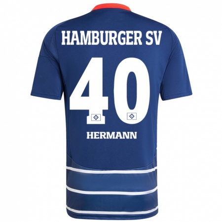 Kandiny Mujer Camiseta Hannes Hermann #40 Azul Oscuro 2ª Equipación 2024/25 La Camisa Chile