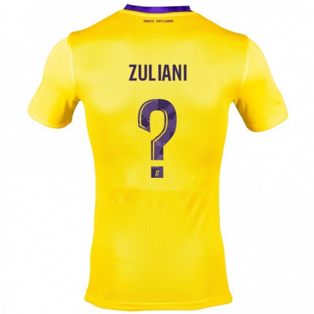 Kandiny Mujer Camiseta Edhy Zuliani #0 Amarillo Morado 2ª Equipación 2024/25 La Camisa Chile