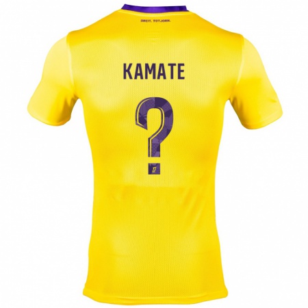 Kandiny Mujer Camiseta Ali Kamate #0 Amarillo Morado 2ª Equipación 2024/25 La Camisa Chile