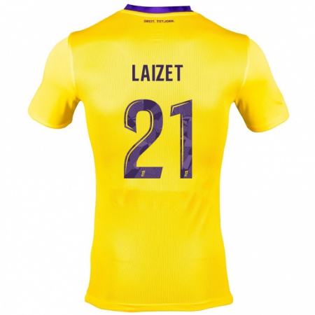 Kandiny Mujer Camiseta Emma Laizet #21 Amarillo Morado 2ª Equipación 2024/25 La Camisa Chile