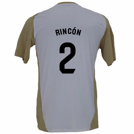 Kandiny Mujer Camiseta Hugo Rincón #2 Marrón Blanco 2ª Equipación 2024/25 La Camisa Chile