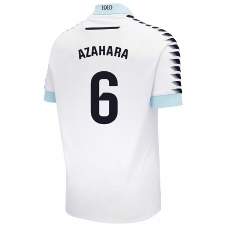 Kandiny Mujer Camiseta Azahara #6 Blanco Azul 2ª Equipación 2024/25 La Camisa Chile