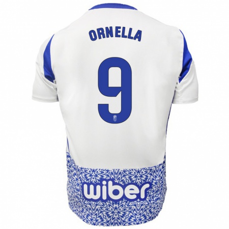 Kandiny Mujer Camiseta Ornella #9 Blanco Azul 2ª Equipación 2024/25 La Camisa Chile