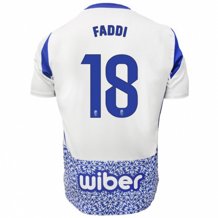 Kandiny Mujer Camiseta Inés Faddi #18 Blanco Azul 2ª Equipación 2024/25 La Camisa Chile