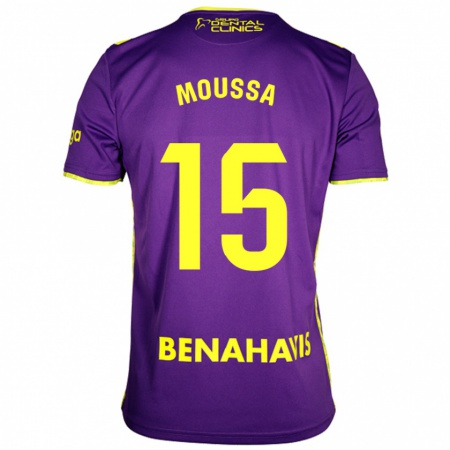 Kandiny Mujer Camiseta Moussa Diarra #15 Púrpura Amarillo 2ª Equipación 2024/25 La Camisa Chile