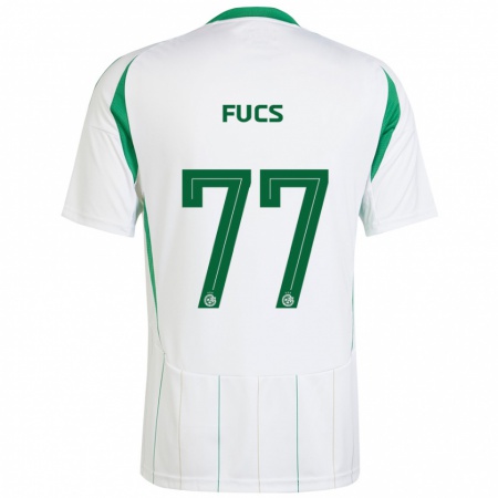 Kandiny Mujer Camiseta Roee Fucs #77 Blanco Verde 2ª Equipación 2024/25 La Camisa Chile