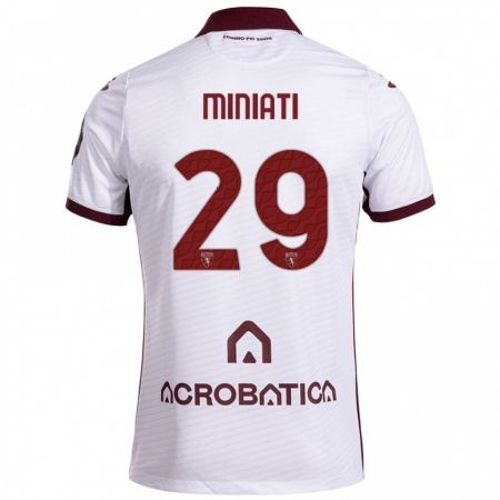 Kandiny Mujer Camiseta Elisa Miniati #29 Blanco Granate 2ª Equipación 2024/25 La Camisa Chile