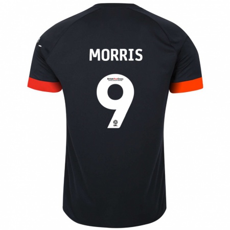 Kandiny Mujer Camiseta Carlton Morris #9 Negro Naranja 2ª Equipación 2024/25 La Camisa Chile