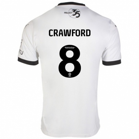 Kandiny Mujer Camiseta Imy Crawford #8 Blanco Negro 2ª Equipación 2024/25 La Camisa Chile