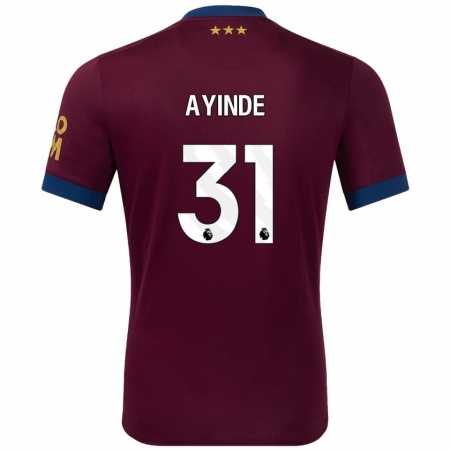 Kandiny Mujer Camiseta Leon Ayinde #31 Marrón 2ª Equipación 2024/25 La Camisa Chile