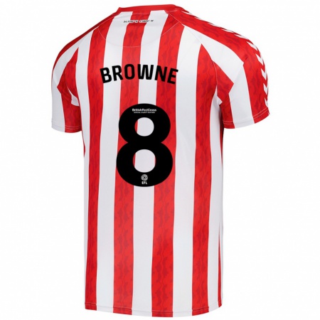 Kandiny Niño Camiseta Alan Browne #8 Rojo Blanco 1ª Equipación 2024/25 La Camisa Chile