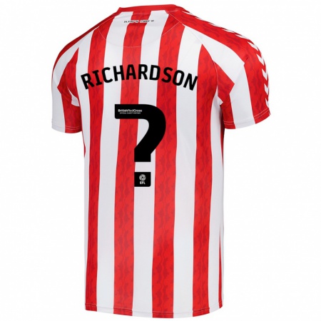 Kandiny Niño Camiseta Adam Richardson #0 Rojo Blanco 1ª Equipación 2024/25 La Camisa Chile