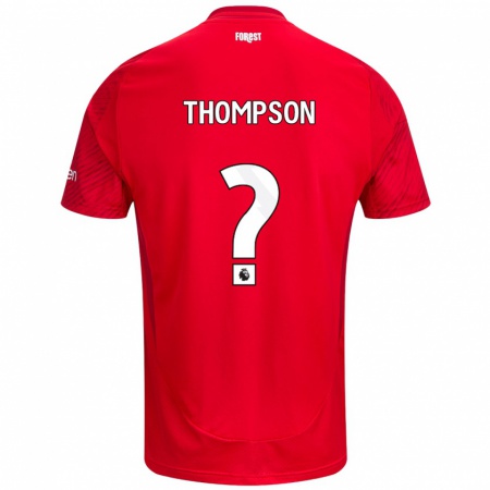 Kandiny Niño Camiseta Will Thompson #0 Rojo Blanco 1ª Equipación 2024/25 La Camisa Chile