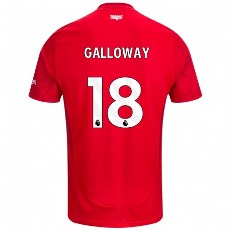 Kandiny Niño Camiseta Bridget Galloway #18 Rojo Blanco 1ª Equipación 2024/25 La Camisa Chile